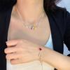 Collar de Diamantes de Color Estrella del Día para Bebé para Mujer Nuevo Ingreso 2024 Lujo Nicho Cadena Clavicular Micro Zircón Cadena para el Cuello Celebridad de Internet Trendy