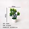 Bonsái de pino artificial estilo chino de bienvenida, adorno de planta verde de escritorio para oficina y estudio, planta en maceta decorativa para la entrada de la sala de estar del hogar
