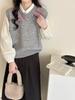 Chaleco Tejido Bordado Hecho a Mano Artístico Estilo Coreano para Mujer Otoño e Invierno Nuevo Transfronterizo Versátil en Capas Top Chaleco