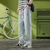 Jeans de Perna Larga Estilo Primavera e Outono Americano Masculino High Street Retrô Soltos com Cordão Retos Casuais Calças Longas Calças de Chão