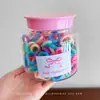Elásticos de cabelo para bebês em cores de macaron, lata com alta elasticidade, elásticos de cabelo de toalha para crianças, elástico de cabelo para bebês que não danifica, para rabos de cavalo pequenos, acessórios de cabelo