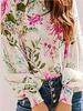 2024 Transfronterizo Europa y Estados Unidos TEMU Xiyin Venta Caliente Principios de Otoño Nueva Camisa Casual Suelta de Manga Larga con Cuello Redondo Estampada para Mujer