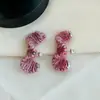 Novos Brincos Torcidos Exquisitos de Lã Colorida Feitos à Mão Design de Nicho de Alta Qualidade Brincos Dopamina para Mulheres