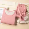 Conjunto de Roupa Íntima Térmica Escovada Dupla Face de Lã e Seda, Espessado para Outono e Inverno, Conjunto de Roupa Íntima Quente para Homens e Mulheres, Atacado para Casais