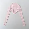 Atacado de Roupas Femininas Transfronteiriças Americano Sexy Slimming Look Mangas de Tricô Pequeno Xale Cardigã Curto Feminino Top