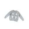 Conjunto Estilo Academia para Niñas Colección Primavera 26: Cárdigan de Punto Único Estilo Miu con Cuello Redondo y Patrón de Diamantes Combinado con Falda de Encaje