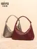 Bolso Tejido Artesanal de Nicho Estilo Francés con Textura de Alta Calidad, Bolso de Mano de Moda, Bolso para Lonchera, Bolso de Hombro para Viajes Diarios, Bolso de Axila para Mujer