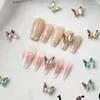 Celebridad de Internet Arte de Uñas Joyería de Aleación al por Mayor Blanco Rosa Aurora Fantasma Cristal Mariposa Decoración Estéreo para Uñas DIY