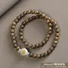 Pulsera de Sandalo Verde Argentino de 8mm con Doble Bucle para Hombres y Mujeres, Cuentas Budistas de Sandalo, Cuentas de Oración, Artículo Cultural, Regalo al por Mayor