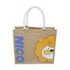 Bolsas Tote de Tecido de Juta Laminado Personalizadas com Logo, Sacolas de Linho Não Impressas para Presente e Publicidade, Venda por Atacado de Grande Capacidade