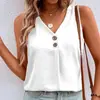 Europeu e Americano 2023 Primavera e Verão Transfronteiriço Novo Amazon Wish Tops Regata Casuais Simples de Cor Lisa para Mulheres