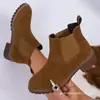 Novedad Otoño e Invierno 2025 Tallas Grandes 35--43 Botas para Mujer Botas Mate Moda Casual Punta Redonda Tipo Bota de Cuero Venta al por Mayor