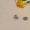 Pendientes de plata S925 con forma de aguja y perlas, con flores de primavera, nuevos y elegantes, sencillos y atmosféricos, para mujer.