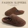 Pantuflas de algodón estilo Mary Jane para mujer, nuevo estilo 2026, cálidas, para interior, antideslizantes, forradas de felpa, fáciles de poner, pantuflas de estar en casa