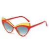 Nuevas Gafas de Sol Retro Cat-Eye con Bloques de Color Exagerados, Estilo Hip-Hop y Diseño Único para Fiestas y Reuniones