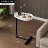 Mesa auxiliar moderna minimalista en forma de lágrima, móvil, adecuada para sala de estar, mini mesa de rincón, estante de almacenamiento para dormitorio, mesita de noche