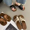 Conjunto de Sandalias Casuales para Dedos del Pie con Sentido de Diseño de Nicho Ropa de Verano Transfronteriza Shopee Sandalias Romanas Retro de Suela Suave para Mujer