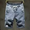 Pantalones Vaqueros Shorts para Hombre Verano Delgados de Marca de Moda Rectos Sueltos Ropa Exterior de Moda Versátiles Casuales Pantalones de Cinco Puntos