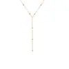 Moda Transfronteriza Europea y Americana Collar Simple en Forma de Y Versátil Elegante Borla Cuentas Redondas Cadena de Clavícula Superpuesta Multicapa Cadena para el Busto para Mujer