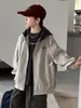 Chaqueta de Trabajo para Niños Primavera y Otoño 2026 Modelo Nuevo Chaqueta de Otoño con Capucha para Niños Mayores, Elegante Top Dos en Uno
