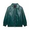 Venta al por mayor Otoño 2026 Nuevo Estilo Europeo y Americano Ropa para Mujer Color Sólido Cuello Alto Chaqueta Holgada 7566