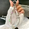 Muñeca Linda de Dibujos Animados Cadena Hecha a Mano Cordón Colgante Adorno Colgante Cordón para Teléfono Bolso con Cuentas para Cámara Colgante para Teléfono