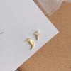 Pendientes asimétricos Flash Diamond Star Moon, pequeños pendientes para dormir sin necesidad de elegir, mini pendientes para estudiantes, temperamento simple que combina con todo