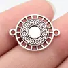 25x19mm 1.5g Plata Antigua Colgante para Joyería DIY Artículo de Venta Caliente Transfronterizo Conector Circular Radial