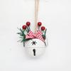 Decoración Navideña Transfronteriza de Amazon Colgante para Árbol de Navidad Copo de Nieve de Cinco Puntas Campana Cuerda de Cáñamo Accesorios de Bayas Campana Navideña