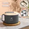 Temporada de Regreso a Clases Tazón para Ramen Instantáneo de Acero Inoxidable 304 Estilo Japonés con Drenaje, Gran Capacidad, Asa y Tapa, Lonchera