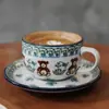 Juego de Tazas de Café Retro Jingdezhen Estilo Europeo Pequeña Taza de Cerámica de Lujo Creativo Pastoral Juego de Té de la Tarde Té Floral