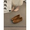Zapatos Planos Estilo Francés Color Albaricoque Zapatos de Hada Primavera y Otoño 2024 Nuevos Verano Estilo Dulce y Delicado Zapatos de Abuela para la Noche