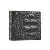 Cartera de Piel de Vaca para Hombre Transfronteriza con Patrón de Cocodrilo en Relieve, Billetera Portátil para Monedas, Tarjetero con Múltiples Ranuras para Tarjetas, Cartera Corta de Cuero