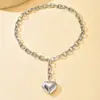 Collar Colgante Simple de Amor Transfronterizo Europeo y Americano Estilo Frío Retro Cadena para Clavícula en Forma de Corazón Fabricante Venta al por Mayor