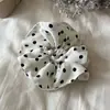 2025 Nuevo Estilo Francés Punto de Polka Capullo de Flor Anillo para el Pelo de Intestino Grueso Grande Cuerda para el Pelo de Tela de Alta Gama Simple de Nicho para Mujer Tendón de Goma