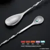 Cuchara Mezcladora de Mango Largo Cuchara para Hielo Acero Inoxidable 304 Cuchara de Bar Cuchara para Cócteles de Bar Cuchara de Bar Roscada de Doble Cabeza Palillo para Remover Té de Leche