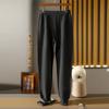 Calças de Caxemira de Cabra Pura Calças Masculinas Grossas e Slim-Fit Quentes Outono e Inverno Engrossado Malha Assentamento Cintura Alta Interior Vestindo Calças de Caxemira Completas