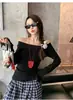 Top de un solo hombro para mujer, capa interior sexy, nuevo estilo Primavera/Otoño 2026, hombro inclinado, camiseta base de hombros descubiertos