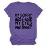 LO SIENTO ¿RODÉ Amazon Ebay Sitio Independiente Camiseta Casual Sencilla para Mujer Cuello Redondo Manga Corta