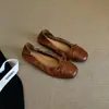 Temporada del Primer Encuentro: Zapatos planos de ballet Mary Jane retro franceses de color rojo claro, suaves, favorecedores, de punta redonda, poco profundos, para mujer
