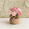 Bolsa de la Suerte Tejida a Crochet Hecha a Mano Transfronteriza Plantas Pequeñas en Maceta Muebles para el Hogar Decoración de Rosa Tejida de Lana Plantas en Maceta Flor Simulada