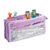 Grande capacidade transparente PVC lápis saco simples estudante do ensino médio caixa de papelaria de alto valor de cor saco de lápis para meninos e meninas seis camadas de armazenamento