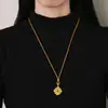 Collar con Colgante de Flor Ruyi Filigrana para Mujer, Nuevo Estilo Chino con Diseño de Pedrería, Cadena para Suéter de Alta Gama Versátil Elegante Vintage