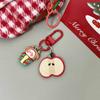 Libro Rojo Pequeño Navidad y Llavero Colgante de Manzana Lindo Dibujo Animado Hombre de Jengibre Regalo de Navidad Accesorios para Novia