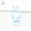 Anillo Abierto de Conejo con Orejas Puntiagudas de Aleación Pintada Cierre de Resorte Anillo de Resorte Llavero DIY Colgante Llavero de Conejo