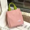 Nova Bolsa Térmica para Marmita Estilo Coreano de Contraste com Forro Isolante, Bolsa de Maternidade, Bolsa de Mão para Trabalho, Lanche, Compras para Mulheres