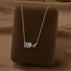 Comercio Exterior de Amazon Venta Caliente Collar de Acero de Titanio Temperamento Femenino Circonita Microincrustada Personalidad Cadena para Clavícula de Alto Sentido Colección Joyería