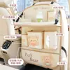 Bolsa de Almacenamiento para Asiento de Coche de Oso Lindo de Dibujos Animados Bolsa de Almacenamiento de Mesa para Respaldo de Asiento de Coche de Cuero Bolsa de Almacenamiento Multifuncional