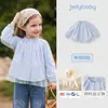 Camisas Infantis Jellybaby Manga Longa Outono Crianças Tops Patchwork Estilo Francês Roupas Infantis Roupa de Outono para Meninas