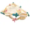 Pulsera Bohemio Europeo y Americano Estilo Océano Turquesa Artificial Cruz Estrella de Mar Concha Trenzada Retro Ajustable
